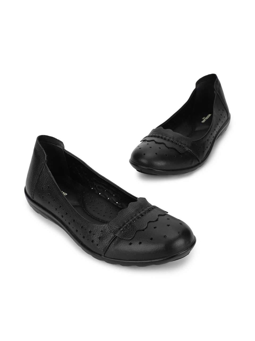 Woodland Woodland Women Woven Design Leather Ballerinas