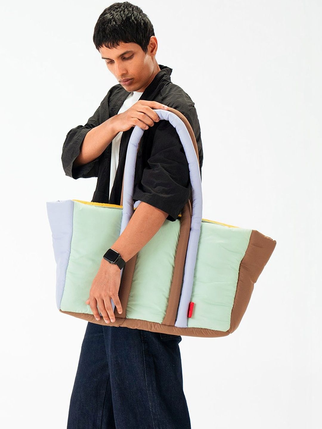 Colourblock Puft Tote DailyObjects Colourblock Puft Oversized Tote
