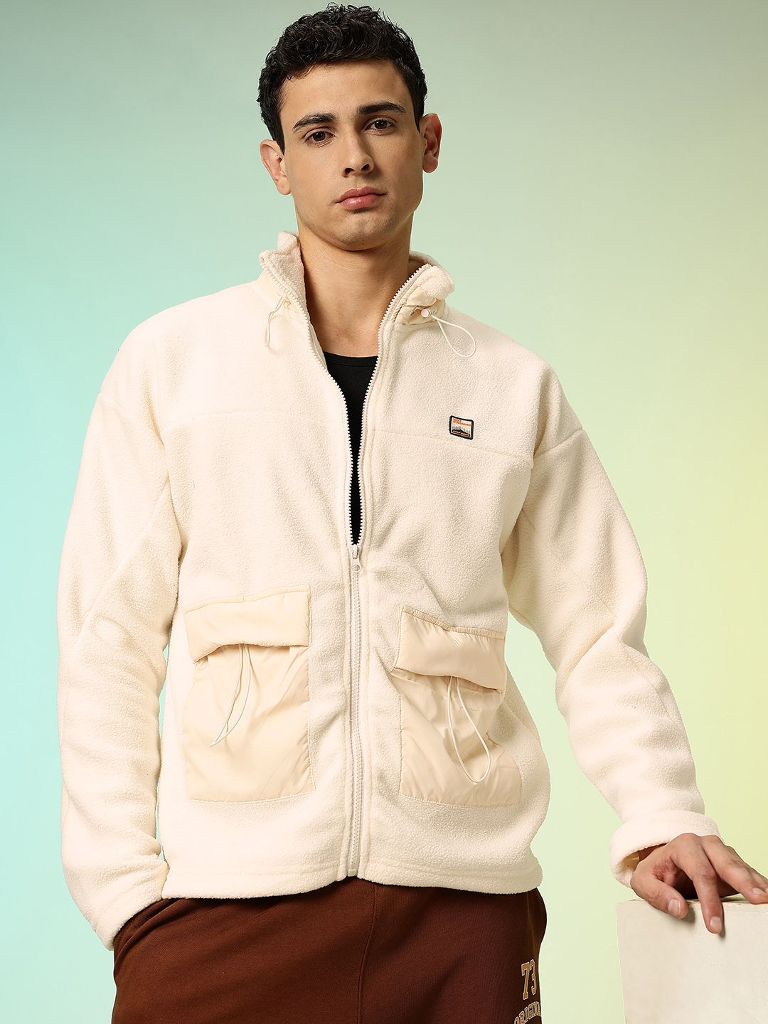 HRX by Hrithik Roshan Mock Collar Knitted Sweatshirt