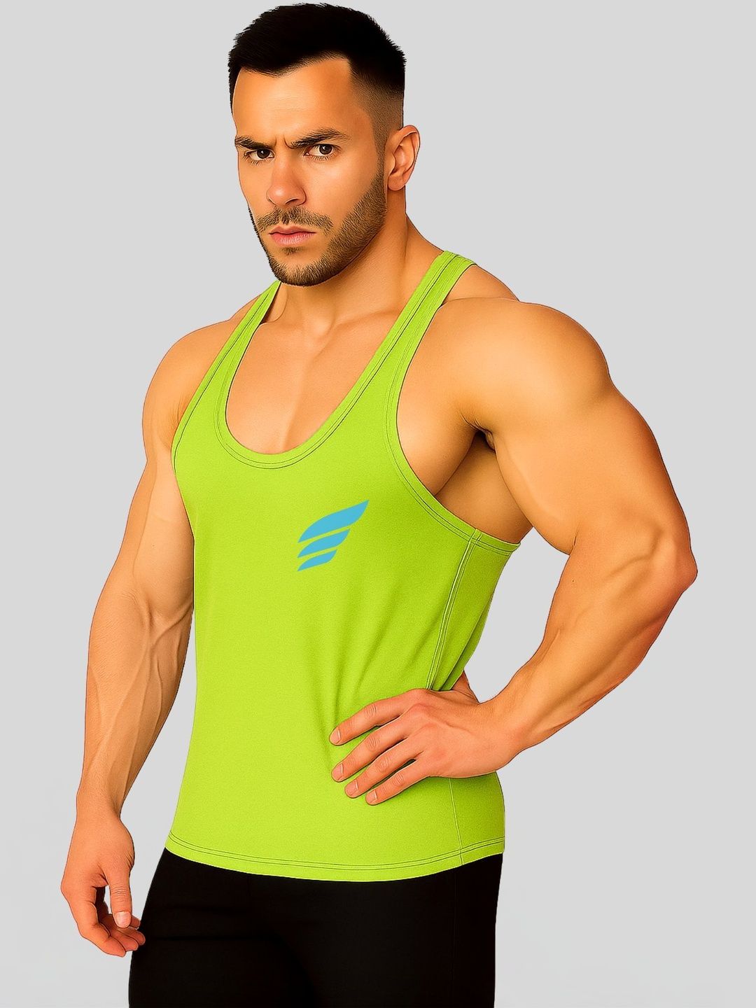 3Colors Scoop Neck  Gym Vest