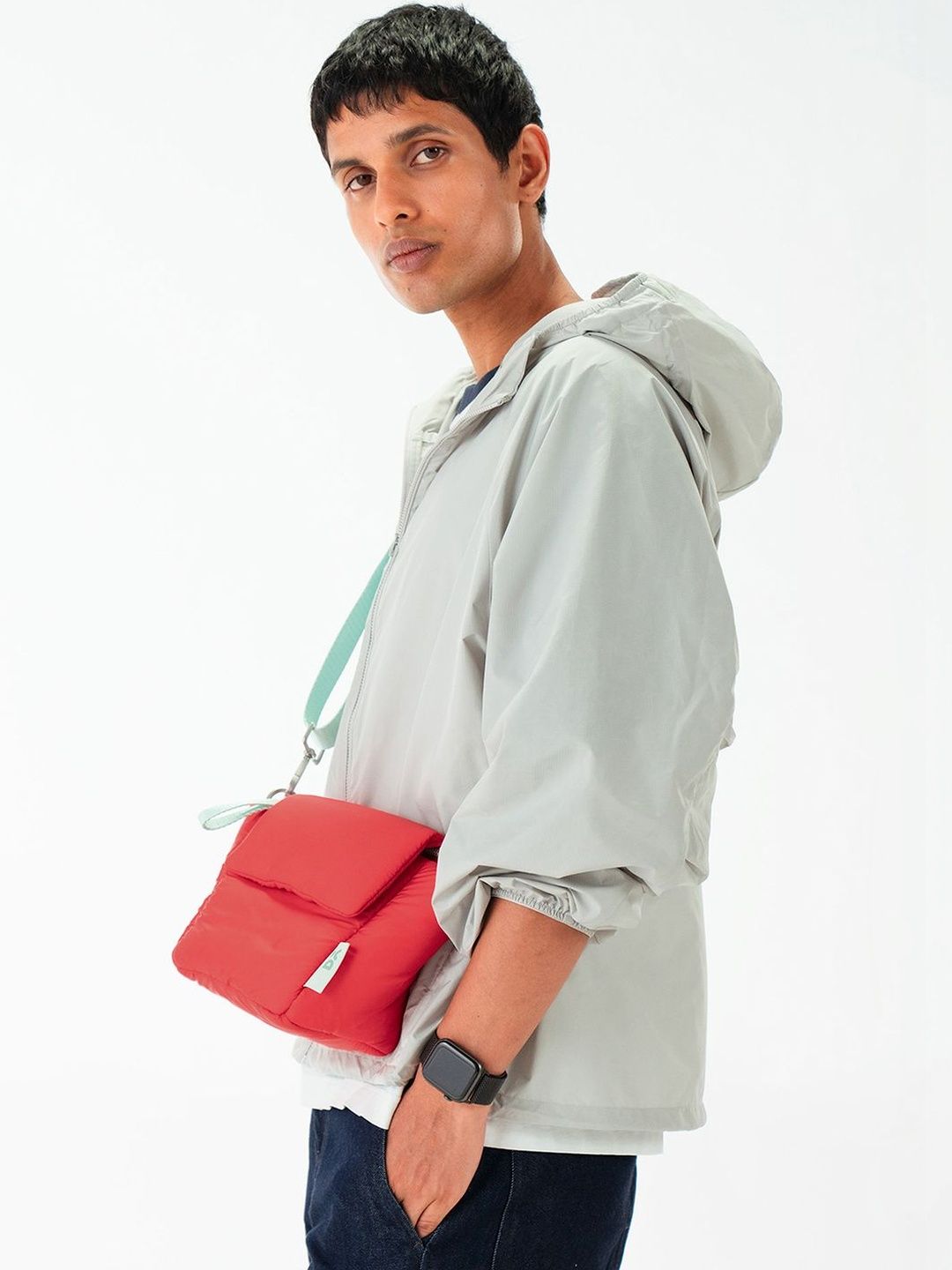 Bucket Satchel with Quilted DailyObjects Red Puft Bucket Sling Bag