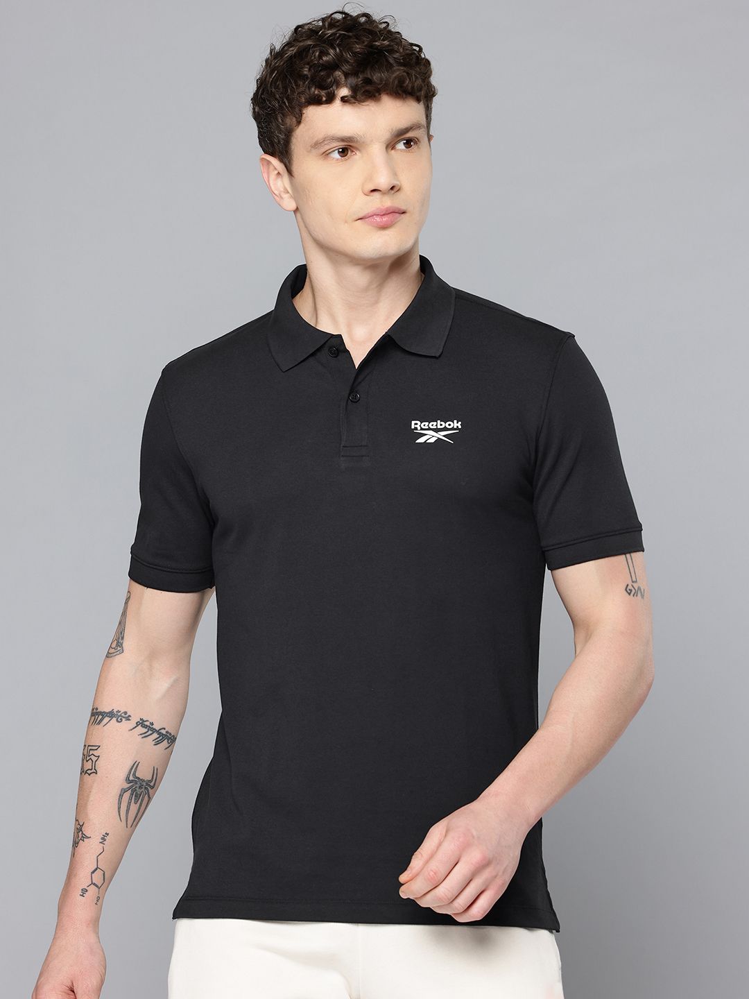 Reebok Brand Logo Detail Polo Collar T-shirt