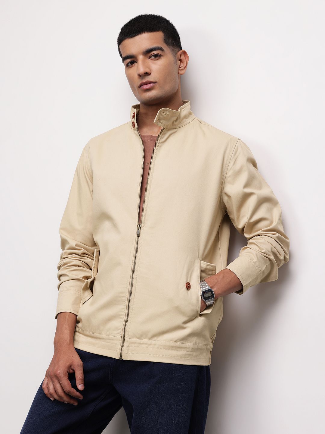 Buy ether Mock Collar Pure Cotton Tailored Jacket - Jackets for