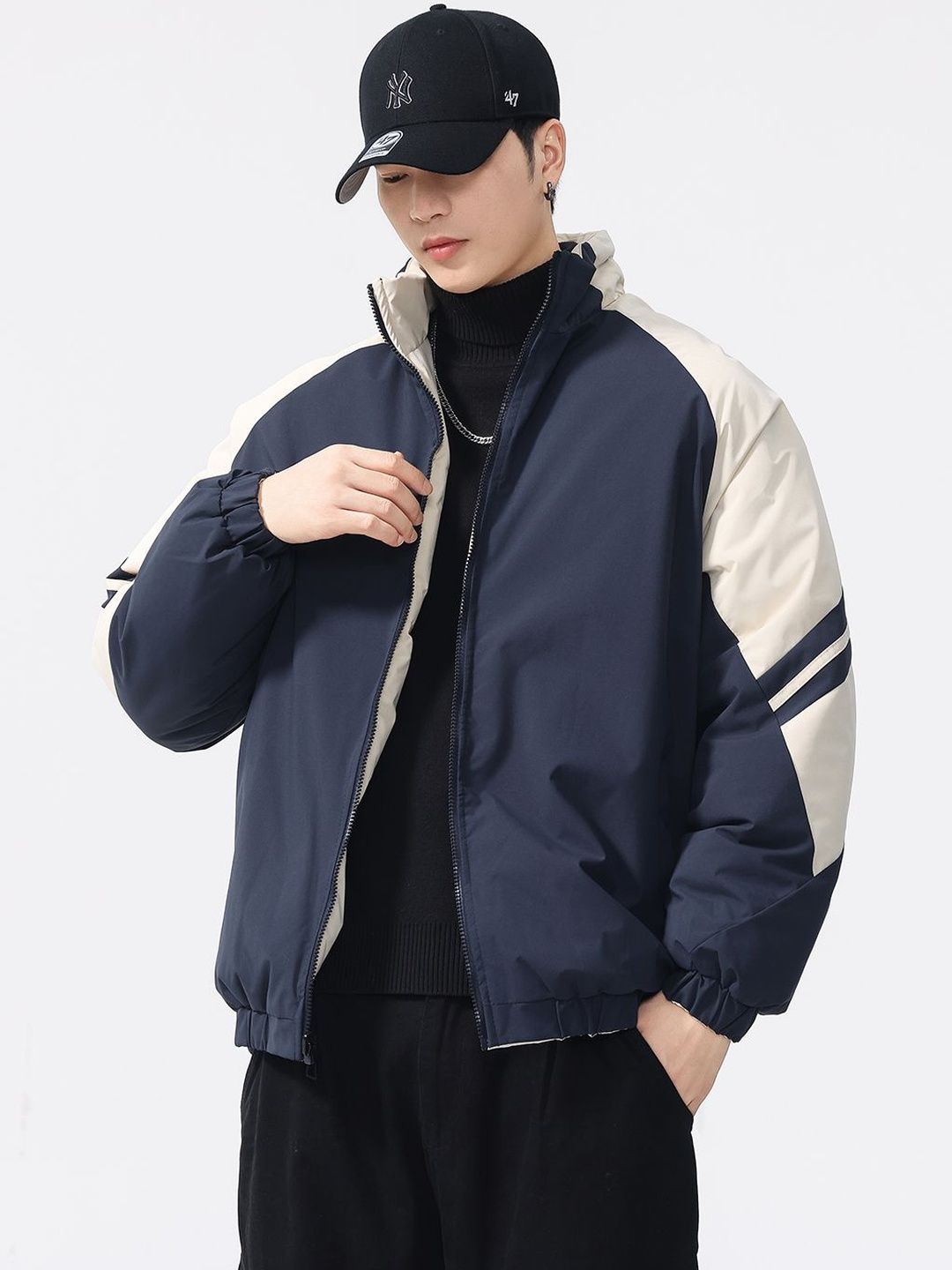 Mast & Harbour Men Colourblocked Lightweight Puffer Jacket