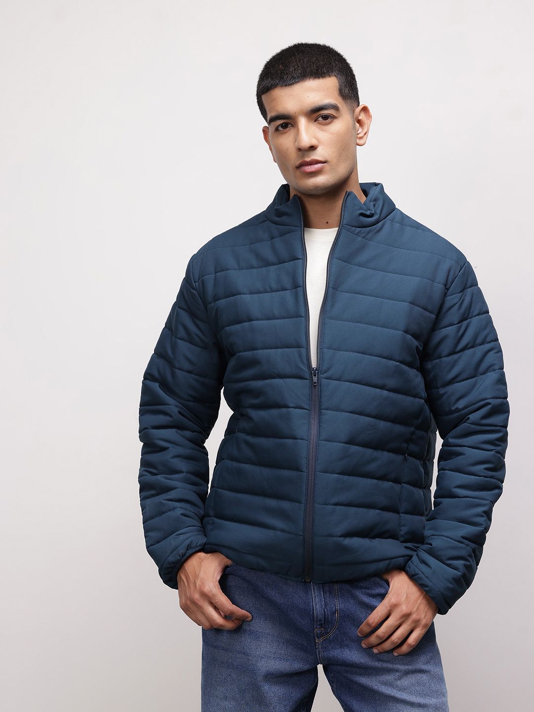 ether Mock Collar Padded Jacket
