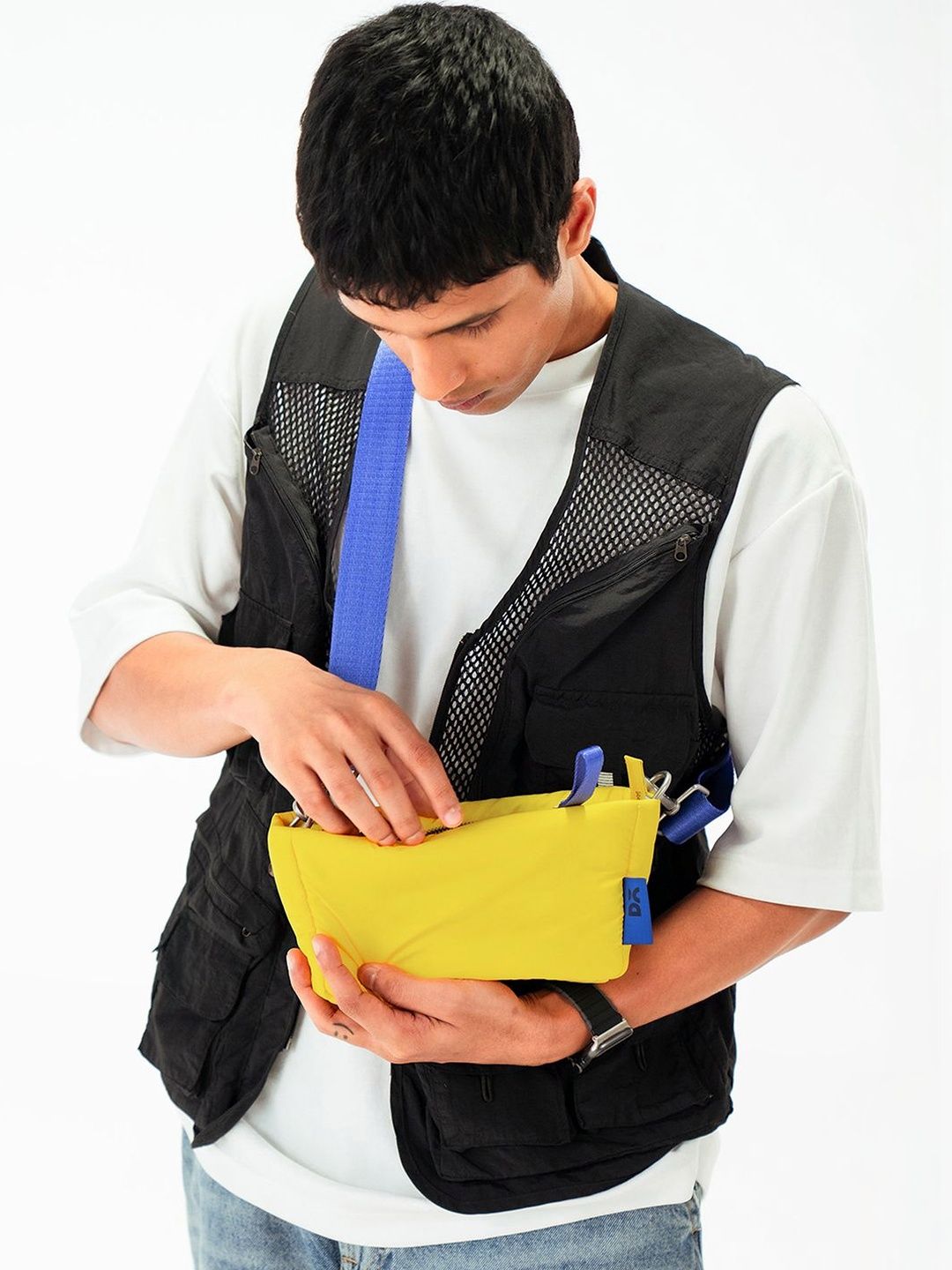 Shopper Handheld Bag with Tasselled DailyObjects Yellow Puft Crossbody Bag
