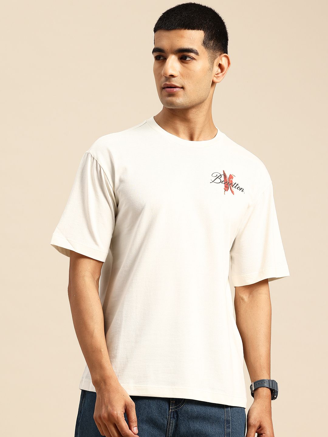 United Colors of Benetton Typography Printed Relaxed Fit T-shirt
