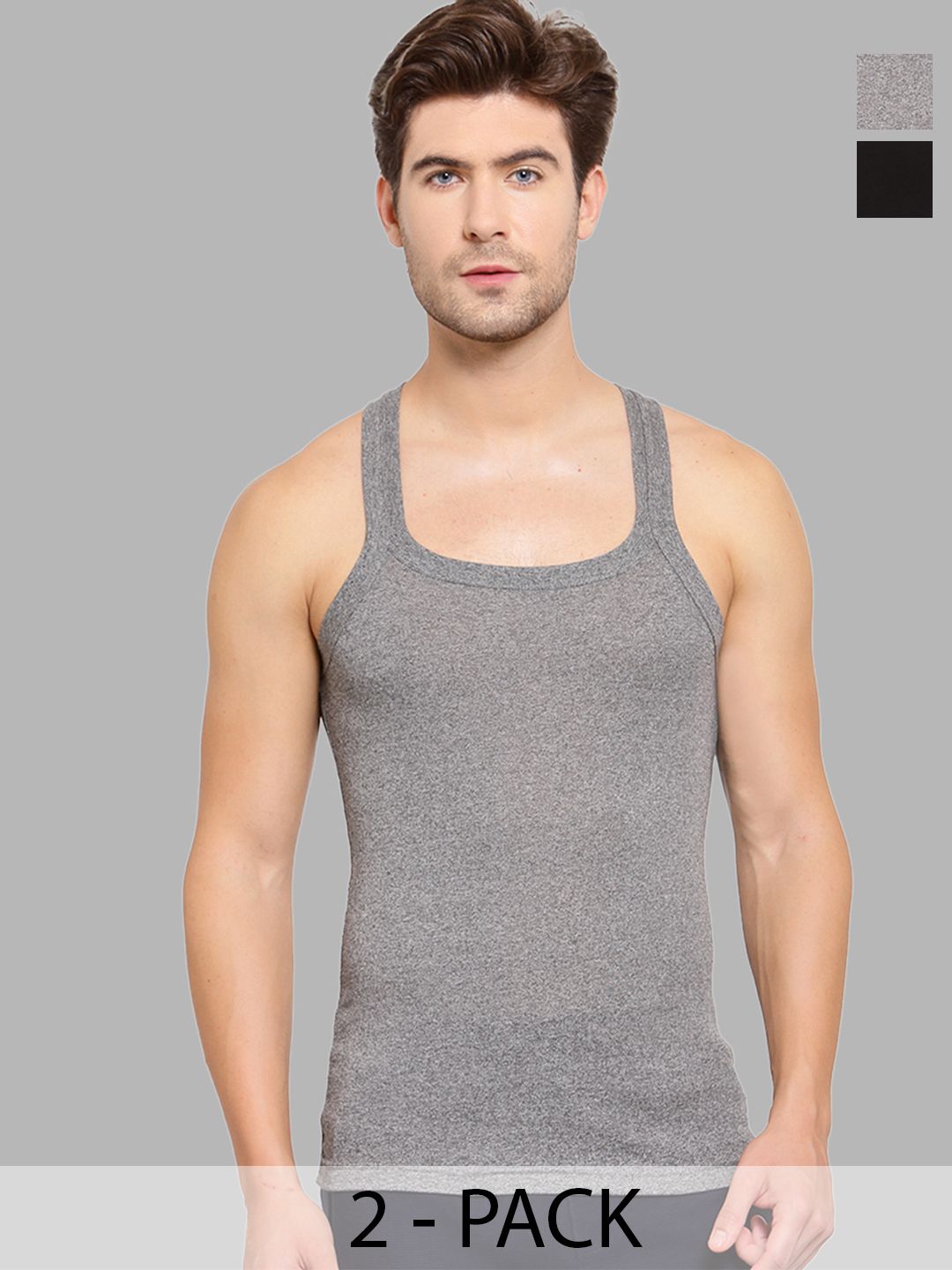 MACHO Sporto Pack Of 2 Assorted Super Combed Cotton Gym Vests