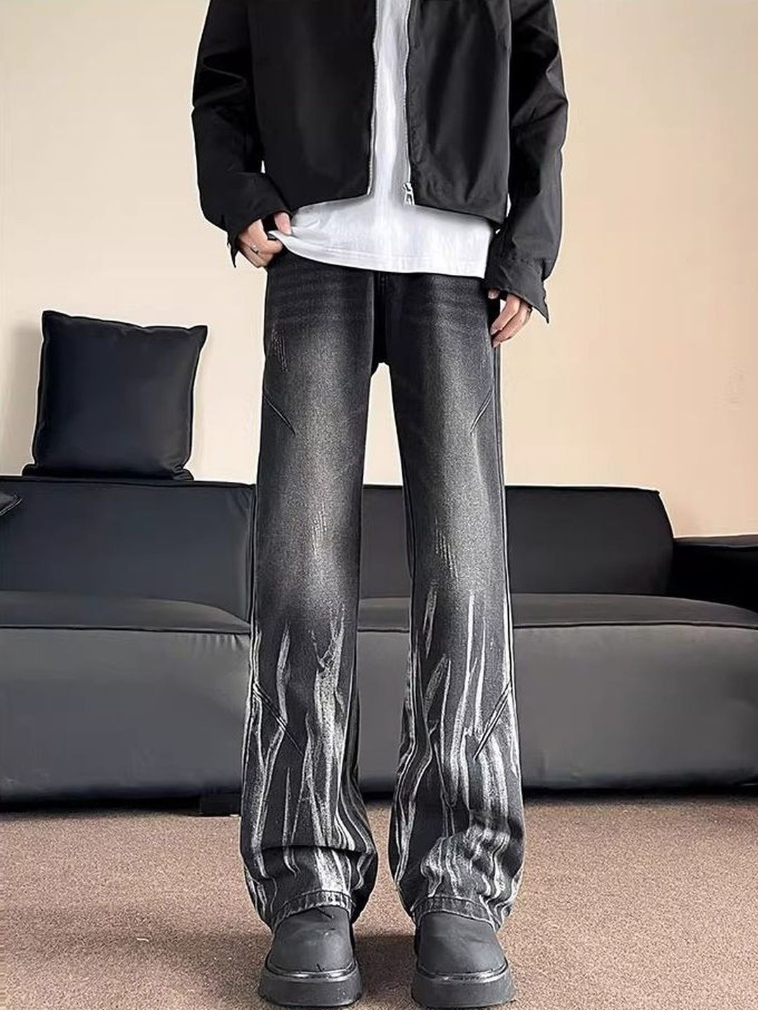 StyleCast x Revolte Men Bootcut Mid-Rise Light Fade Jeans