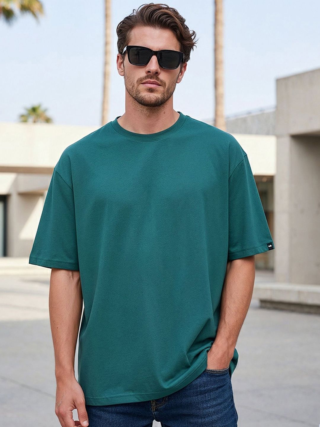 Bewakoof Drop-Shoulder Sleeves Pure Cotton Oversized T-shirt