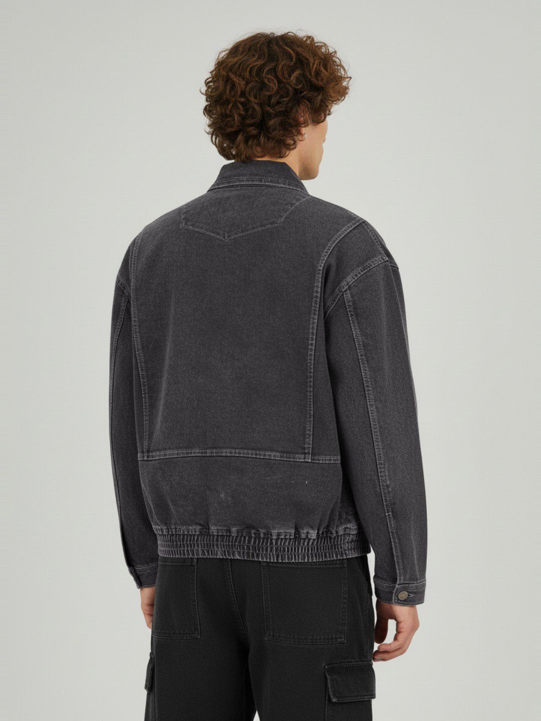 Buy glitchez Spread Collar Oversized Denim Jacket - Jackets for
