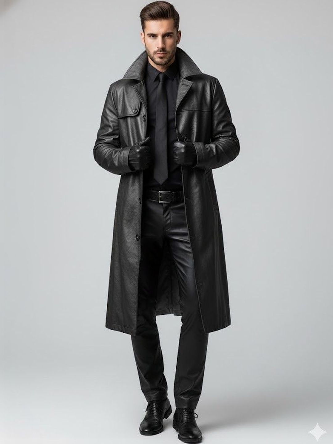 Mast & Harbour Men Longline Leather Jacket