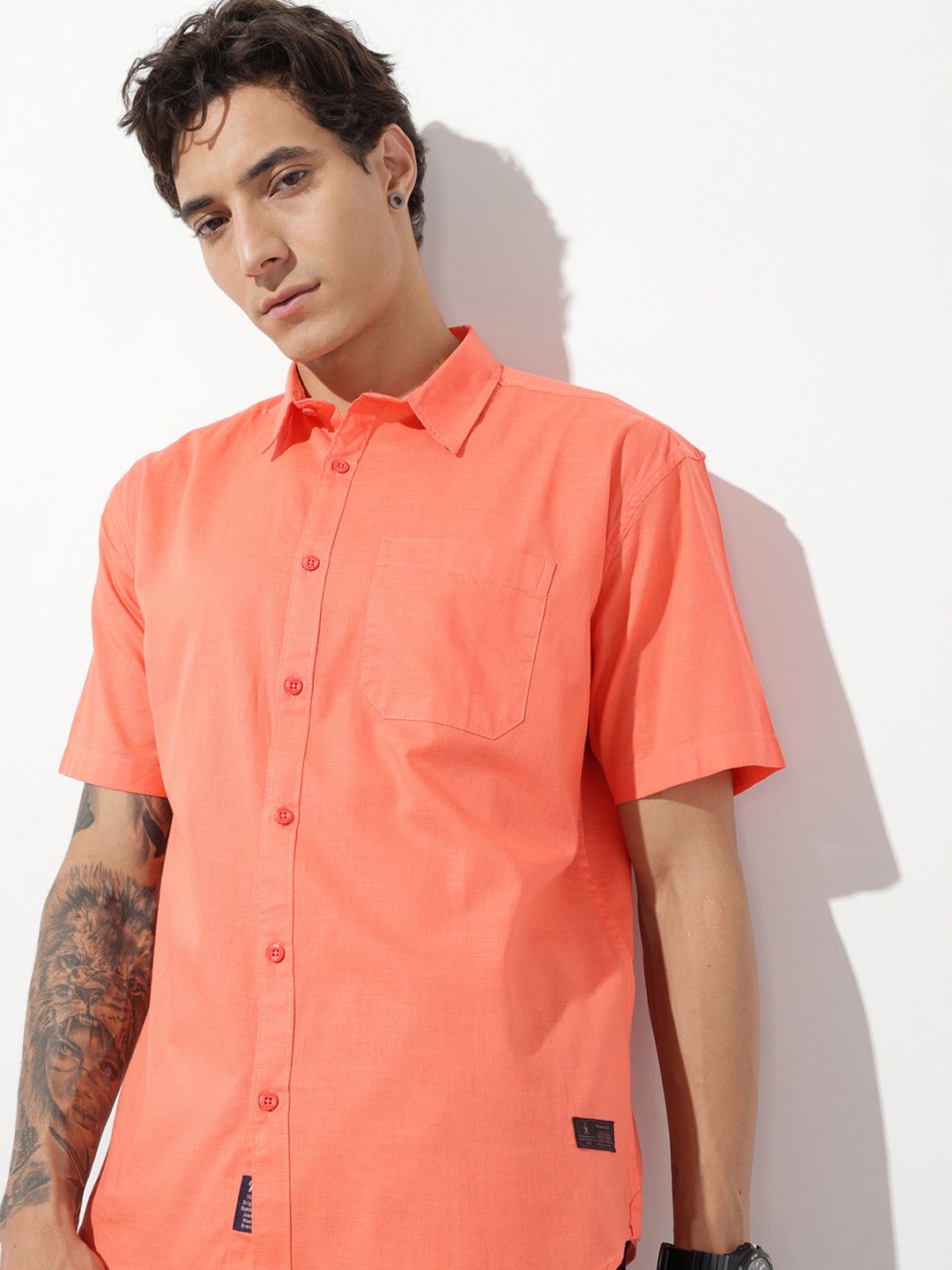 The Roadster Life Co. Pure Cotton Relaxed Fit Casual Shirt