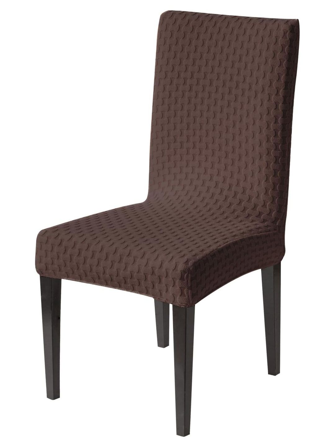 HOUSE OF QUIRK Set Of 6 Brown Textured Chair Cover
