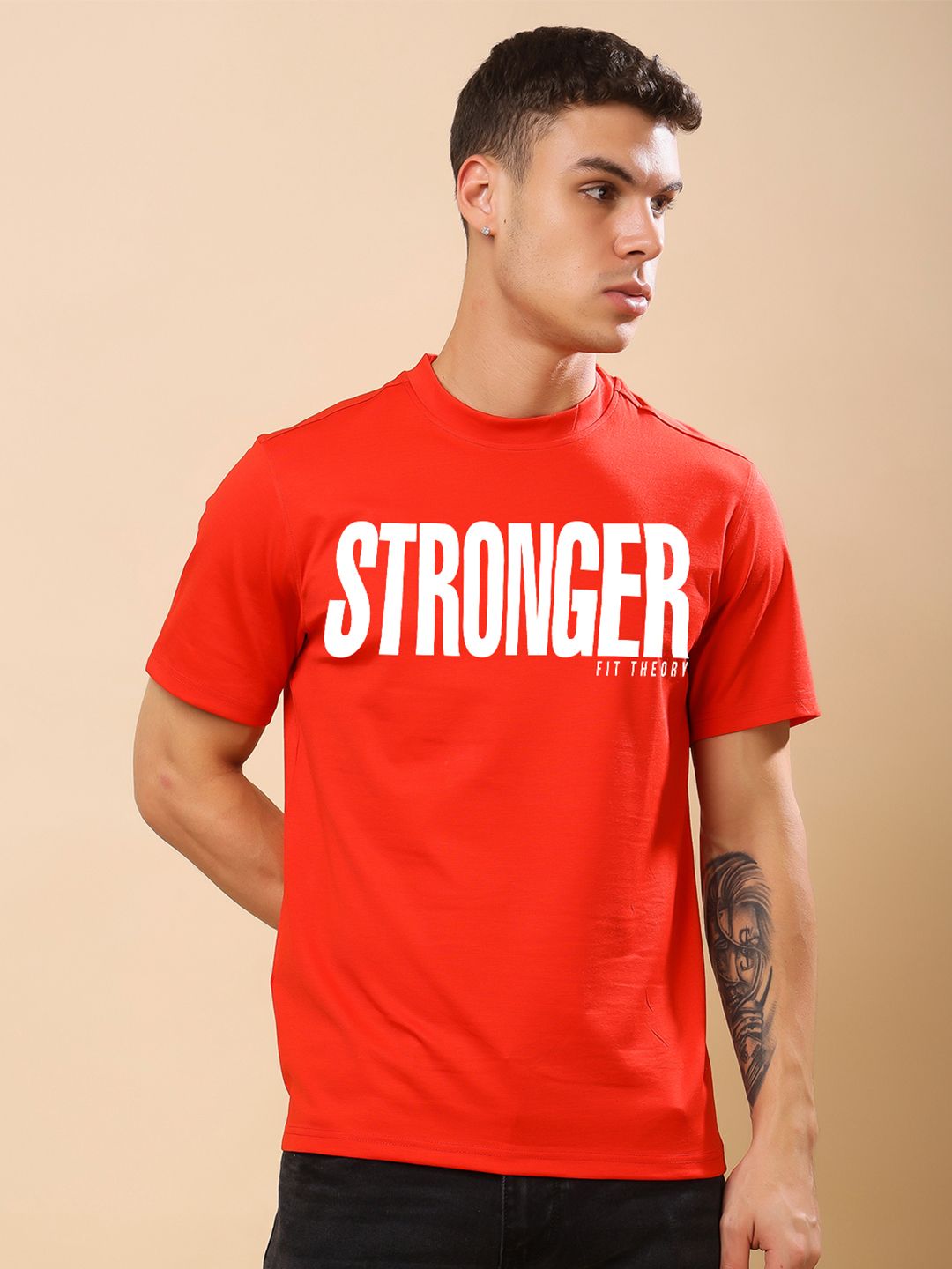 THEFITTHEORY Men Typography Printed Dri-FIT T-shirt