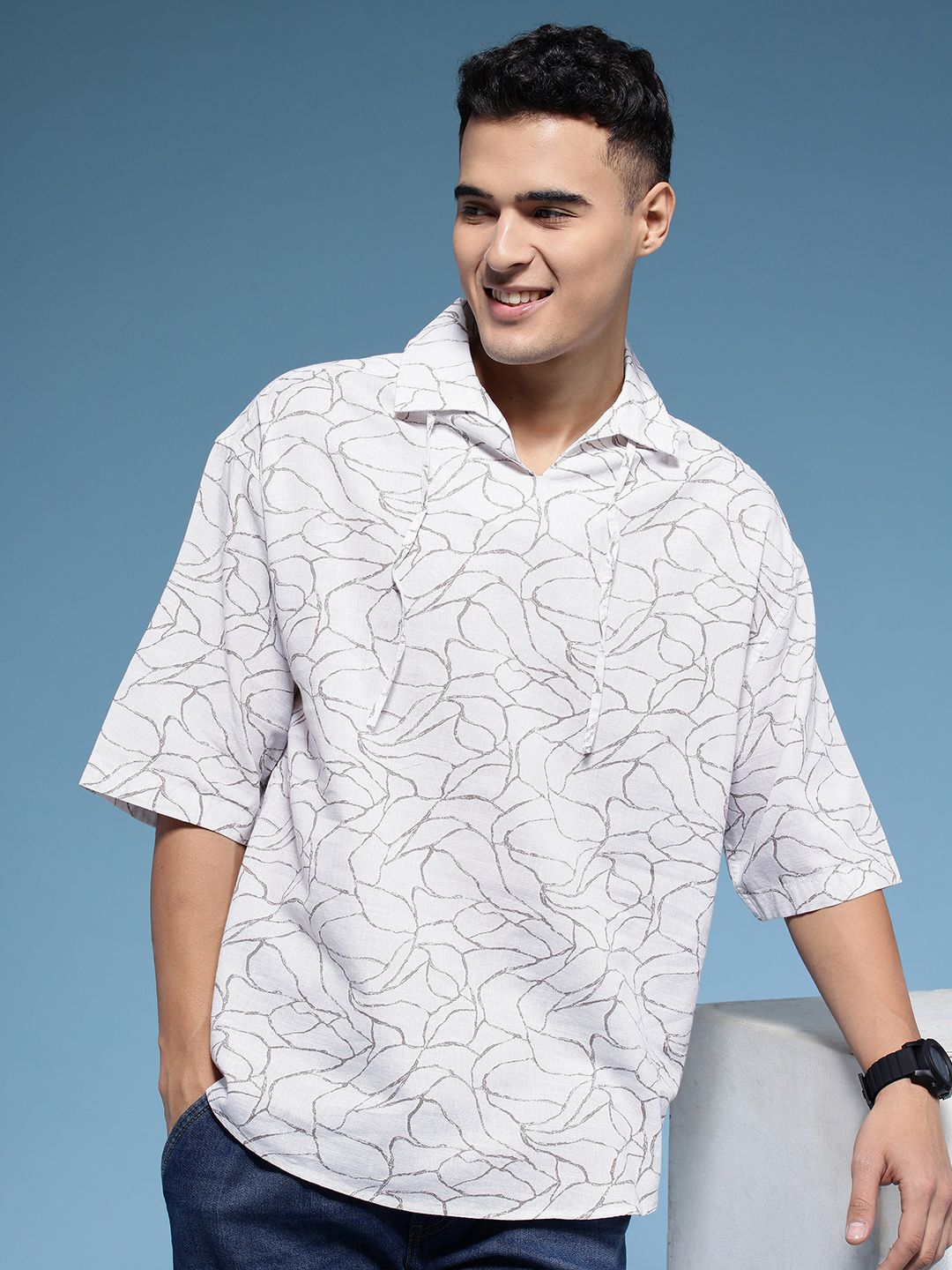 HERE&NOW Abstract Printed Casual Shirt
