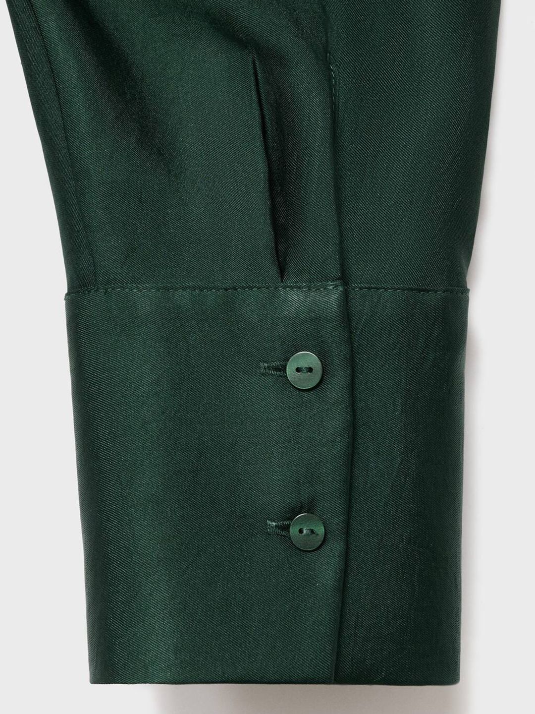 Satin Finish Spread Collar Wrap Detail Casual Shirt