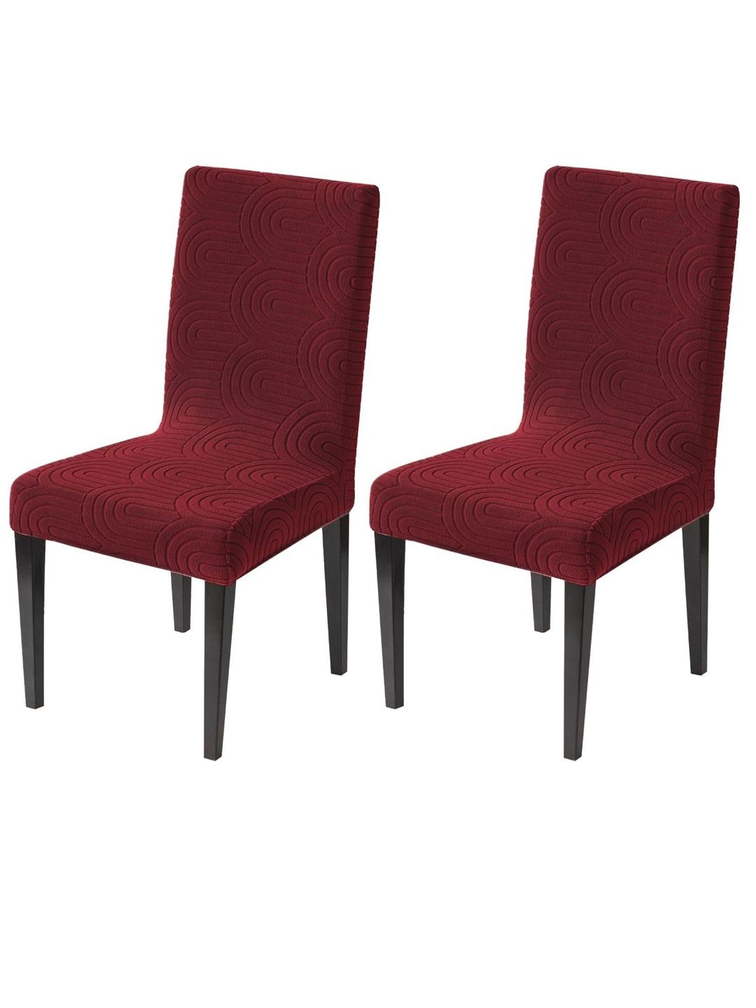 HOUSE OF QUIRK 2 Pcs Maroon Universal Fit Chair Covers