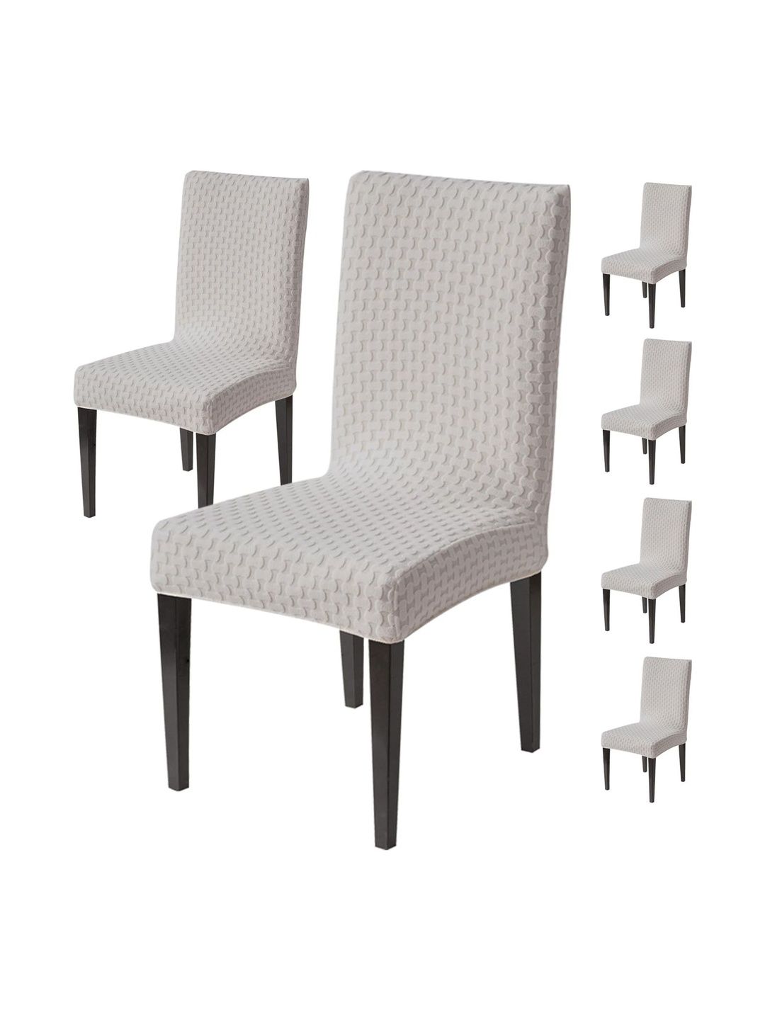 HOUSE OF QUIRK Pack Of 6 Textured Chair Covers