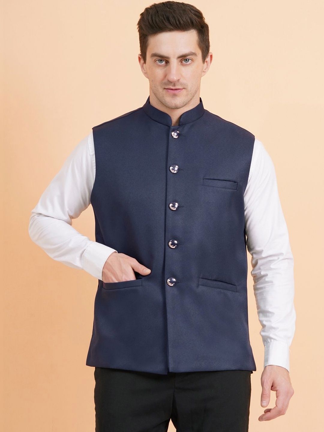 SG LEMAN Mandarin Collar Nehru Jacket