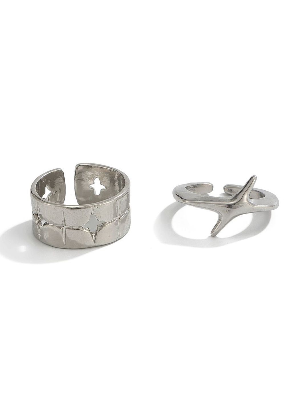 StyleCast x Revolte Set of 2 Silver-Plated Finger Ring
