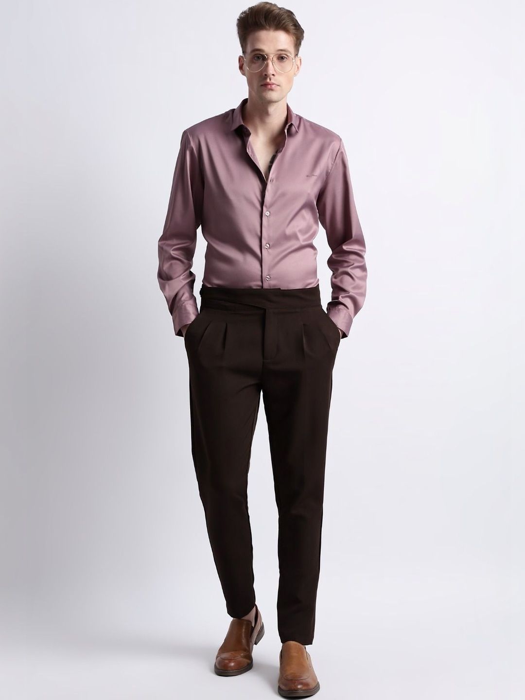 Blu MNKY Men Classic Pleated Trousers