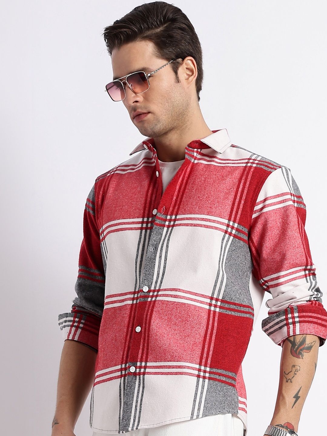 HERE&NOW Men Tartan Checks Checked Casual Shirt