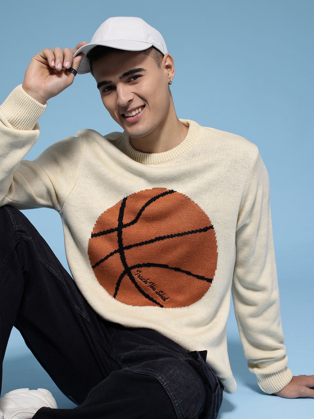 HERE&NOW Conversational Patterned Pullover Sweater