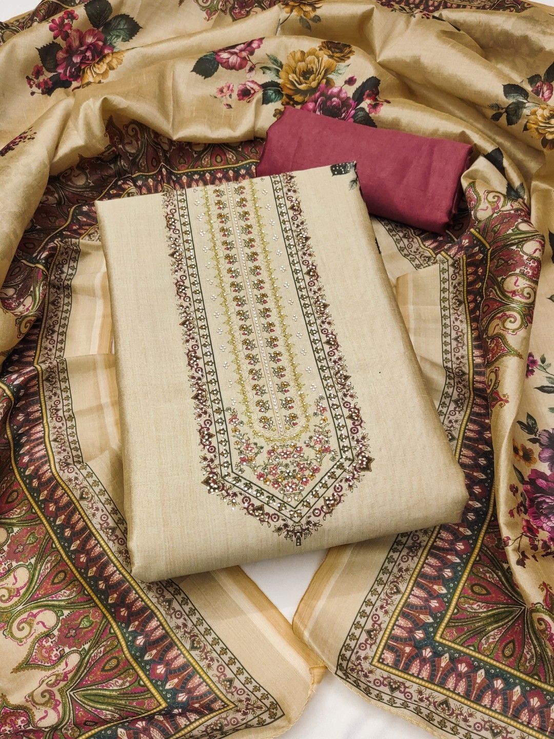 Nayanthara Trends Embroidered Unstitched Dress Material
