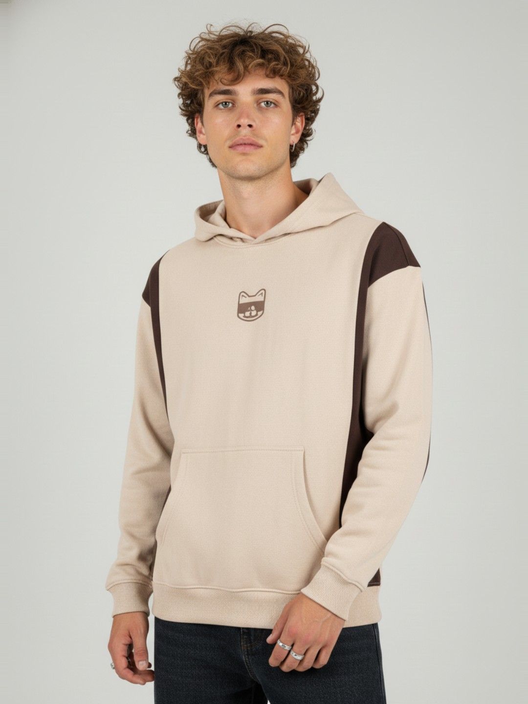 glitchez Colorblocked Hood Knitted Sweatshirts