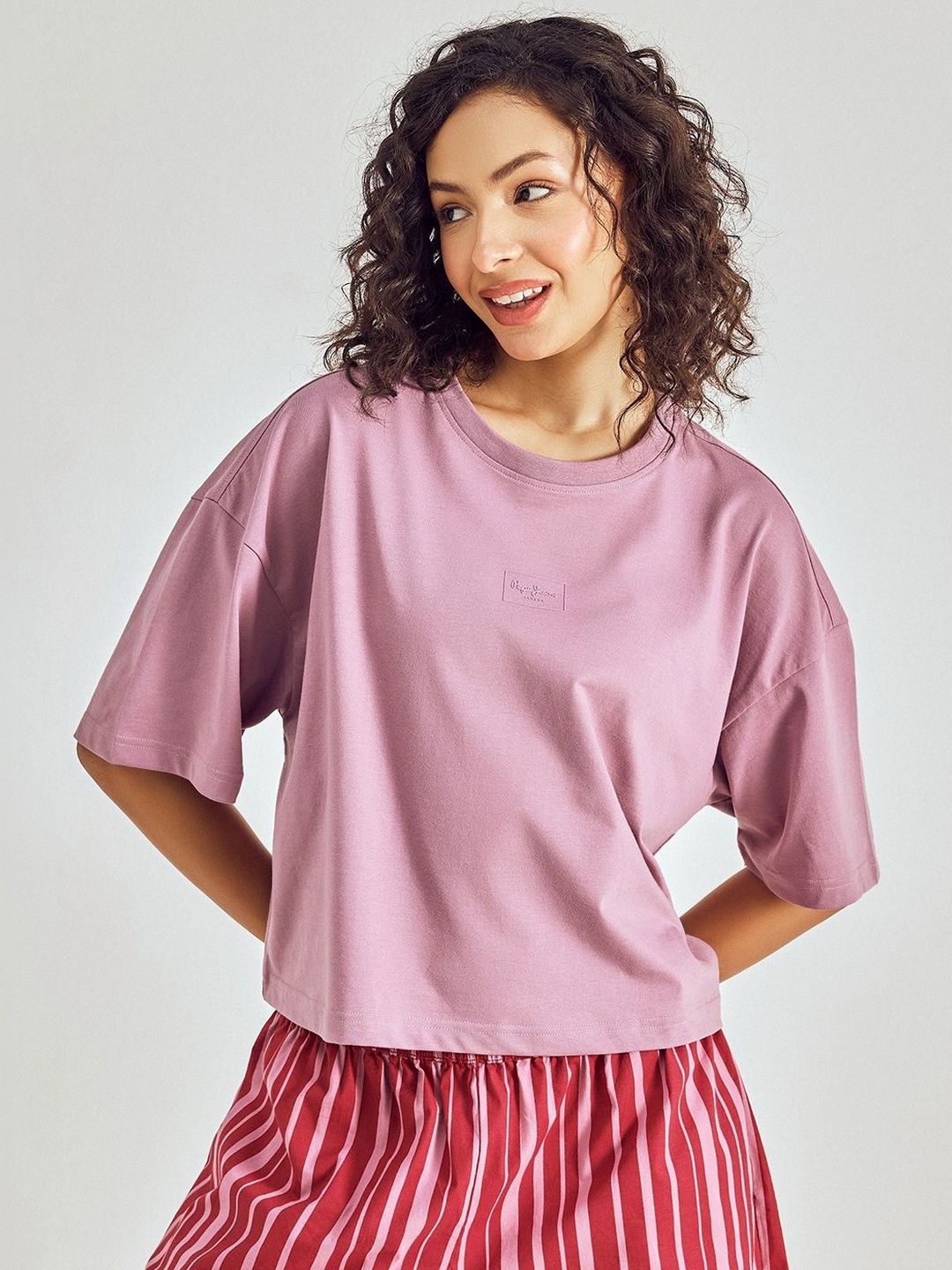 Pepe Jeans Women Cotton Boxy Lounge T-Shirt