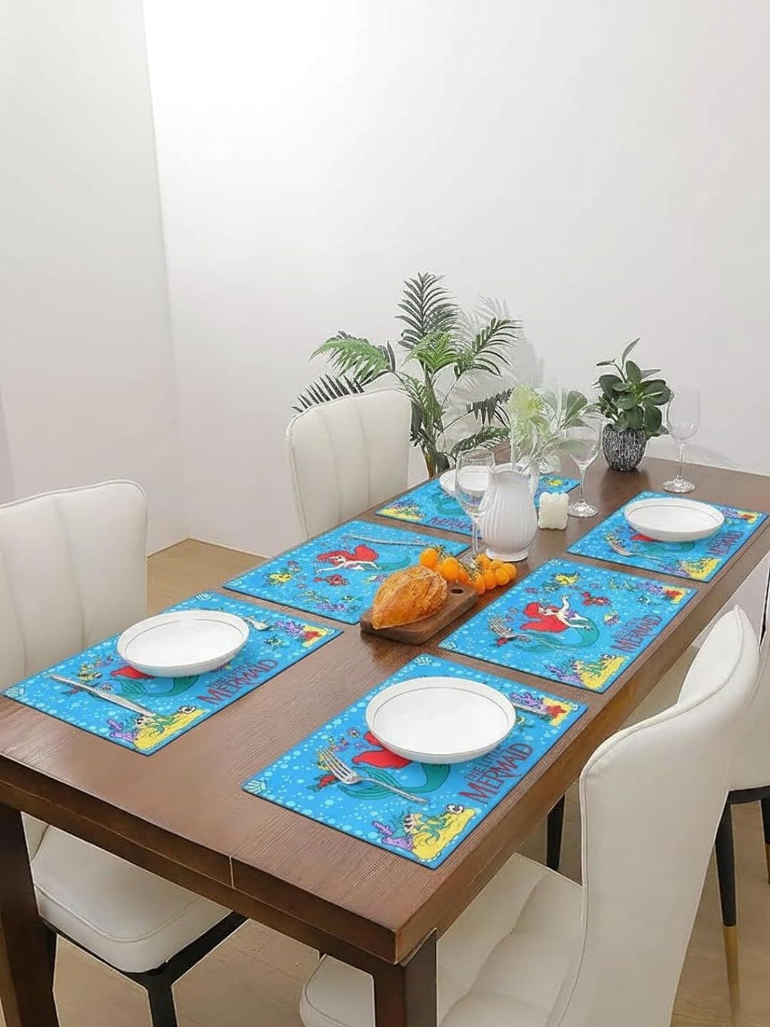 PRAKARTIK 6Pcs Blue & Red Digital Printed Table Placemats