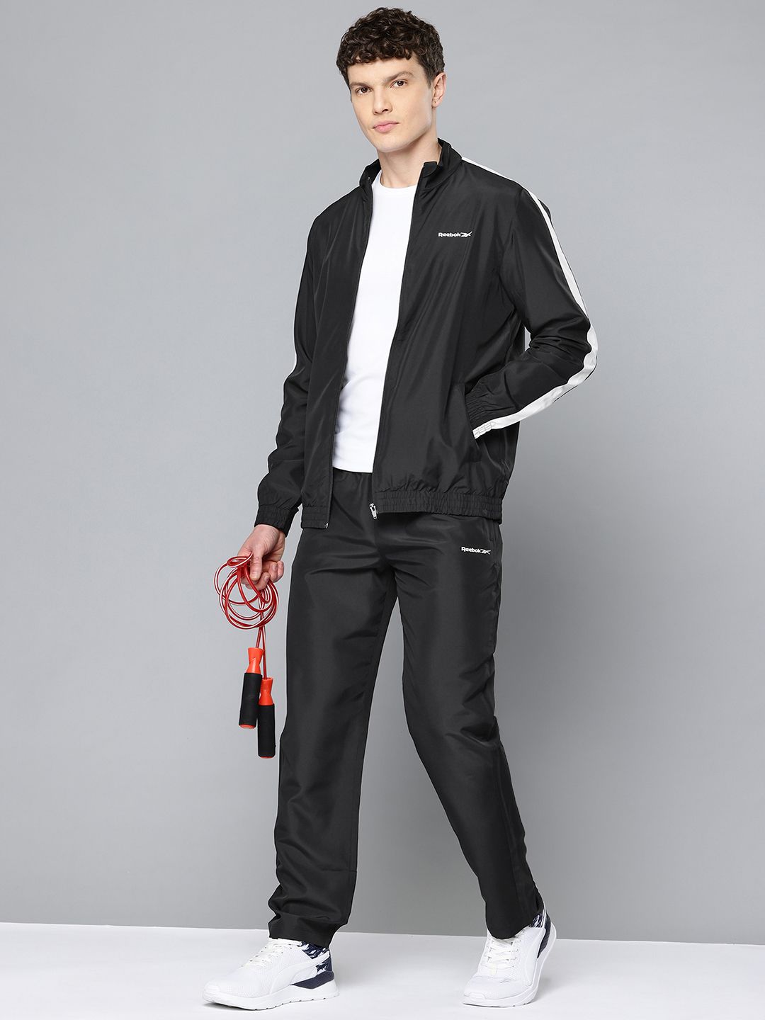 Reebok Brand Logo Detail Speedwick Training Tracksuit with Side Striped