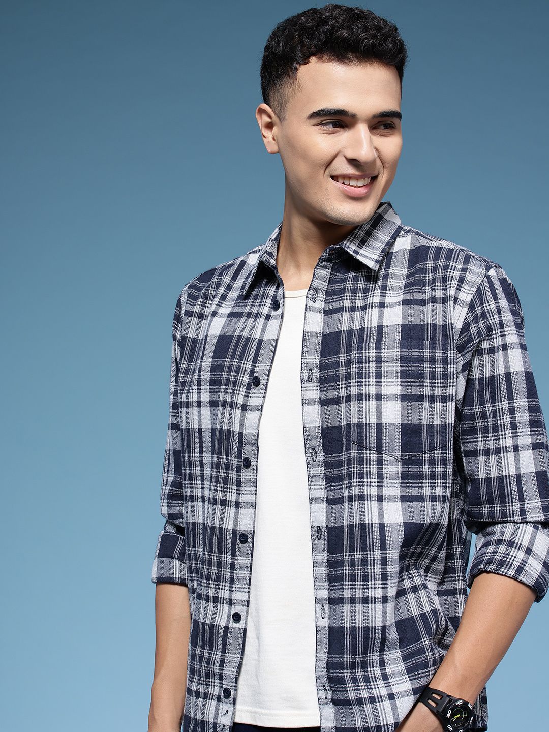 HERE&NOW Checked Casual Shirt