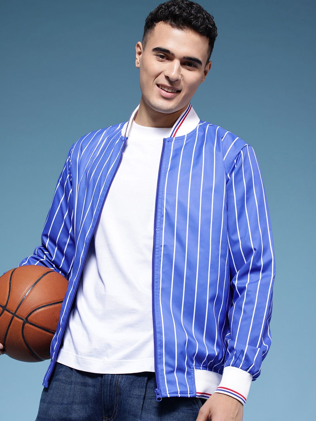 HERE&NOW Striped Bomber Jacket