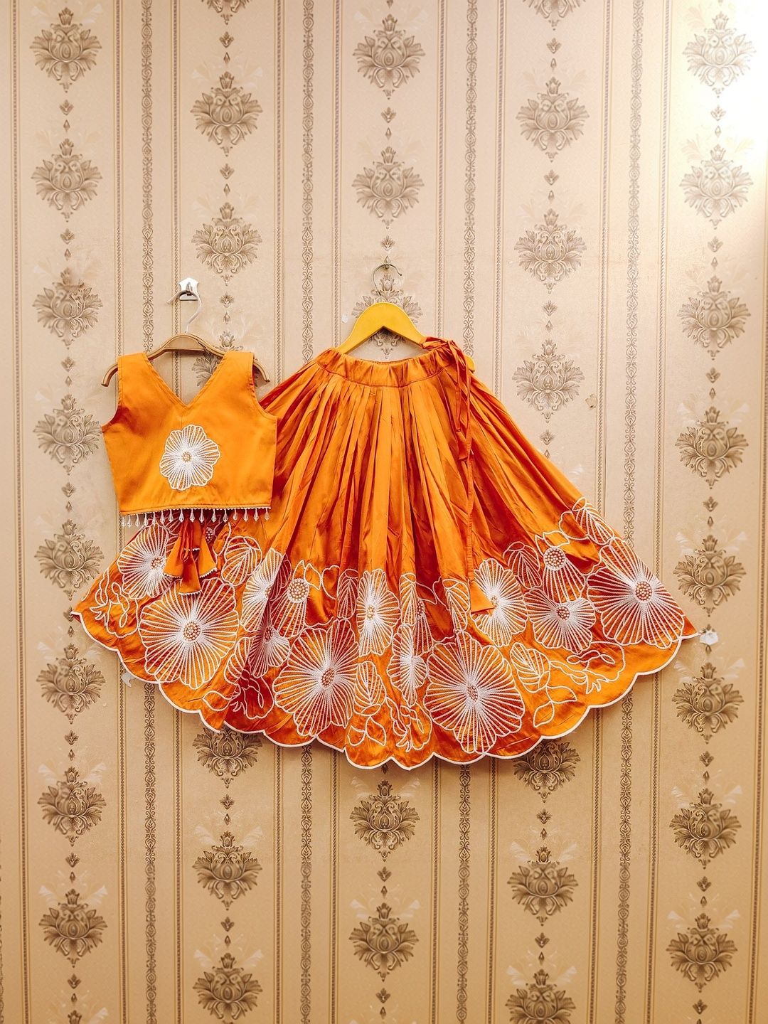 Sangria Embroidered V-Neck Flared Lehenga Choli
