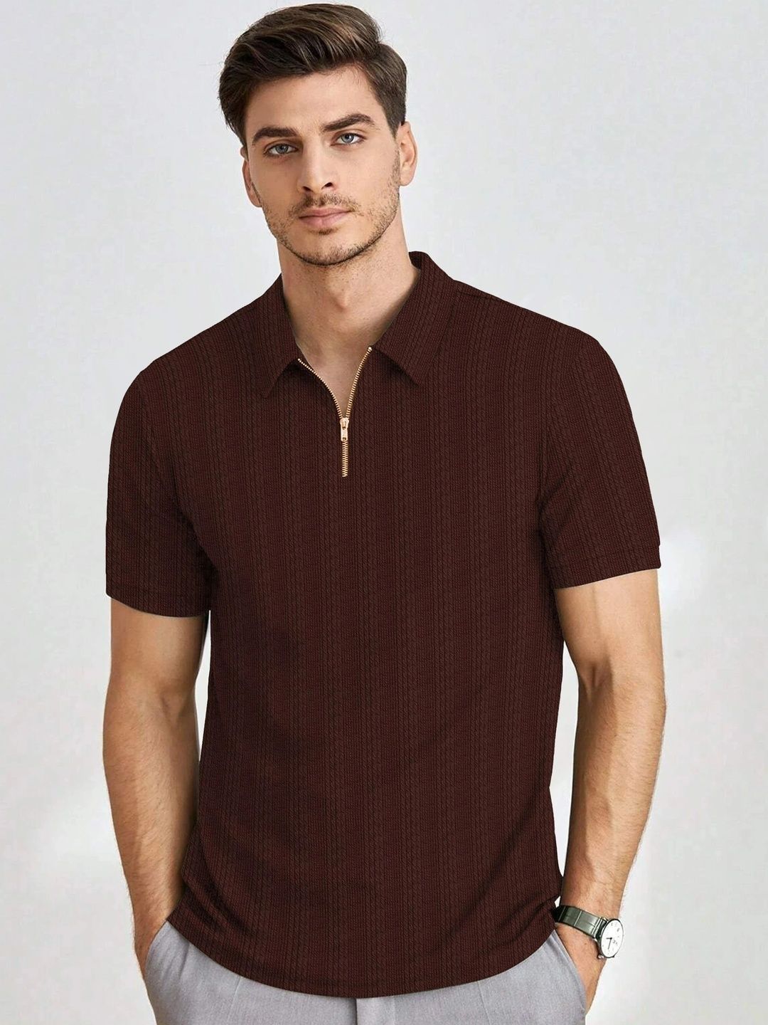 PTVIZE Men Polo Collar T-shirt