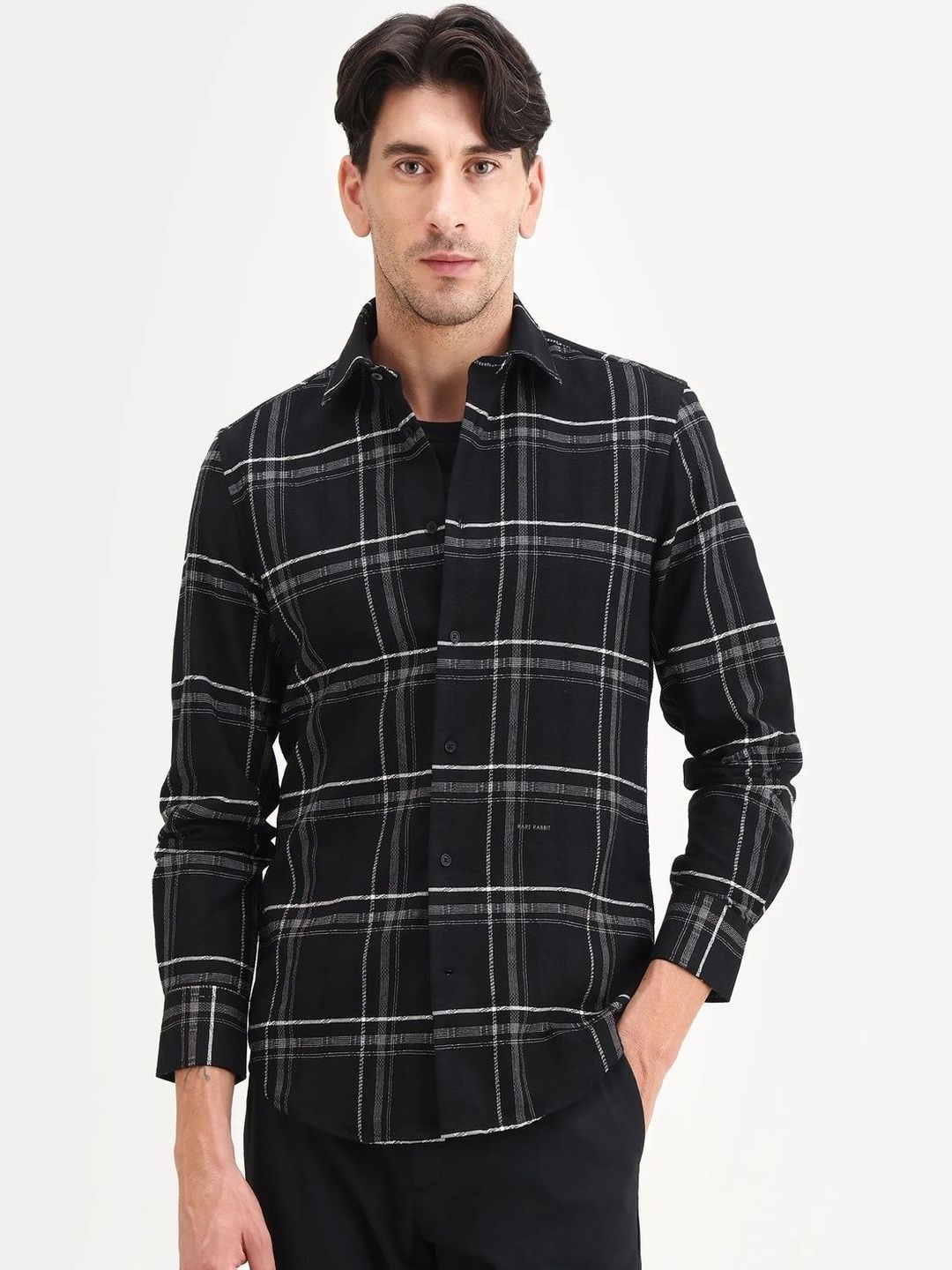 RARE RABBIT RARE RABBIT Men Premium Tartan Checks Checked Casual Shirt
