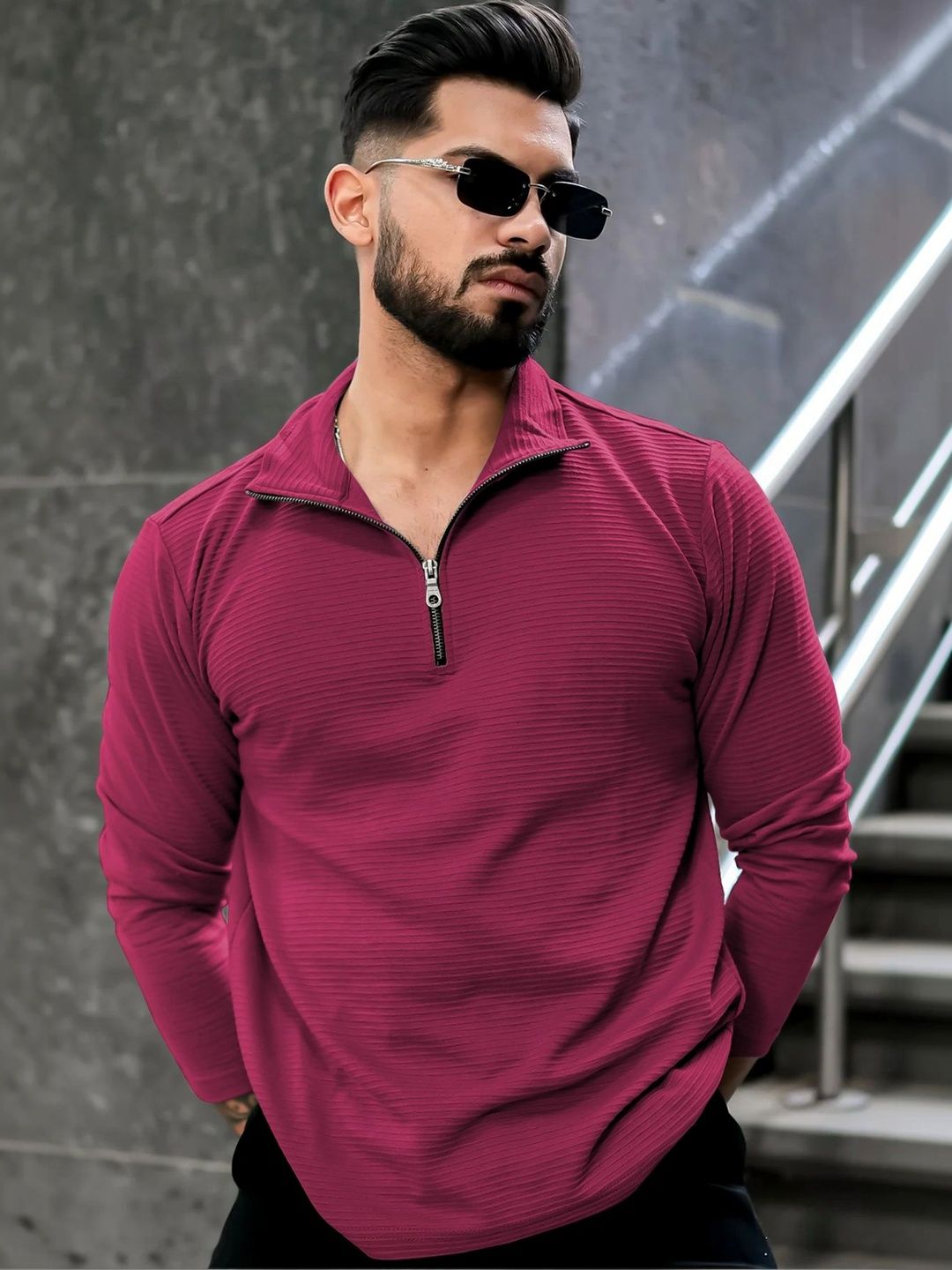 HAPPY KHAJANA Men High Neck T-shirt