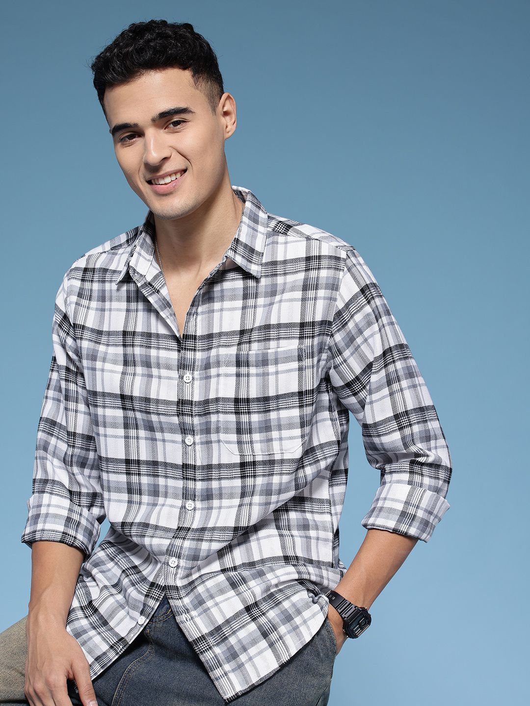HERE&NOW Tartan Checked Casual Shirt
