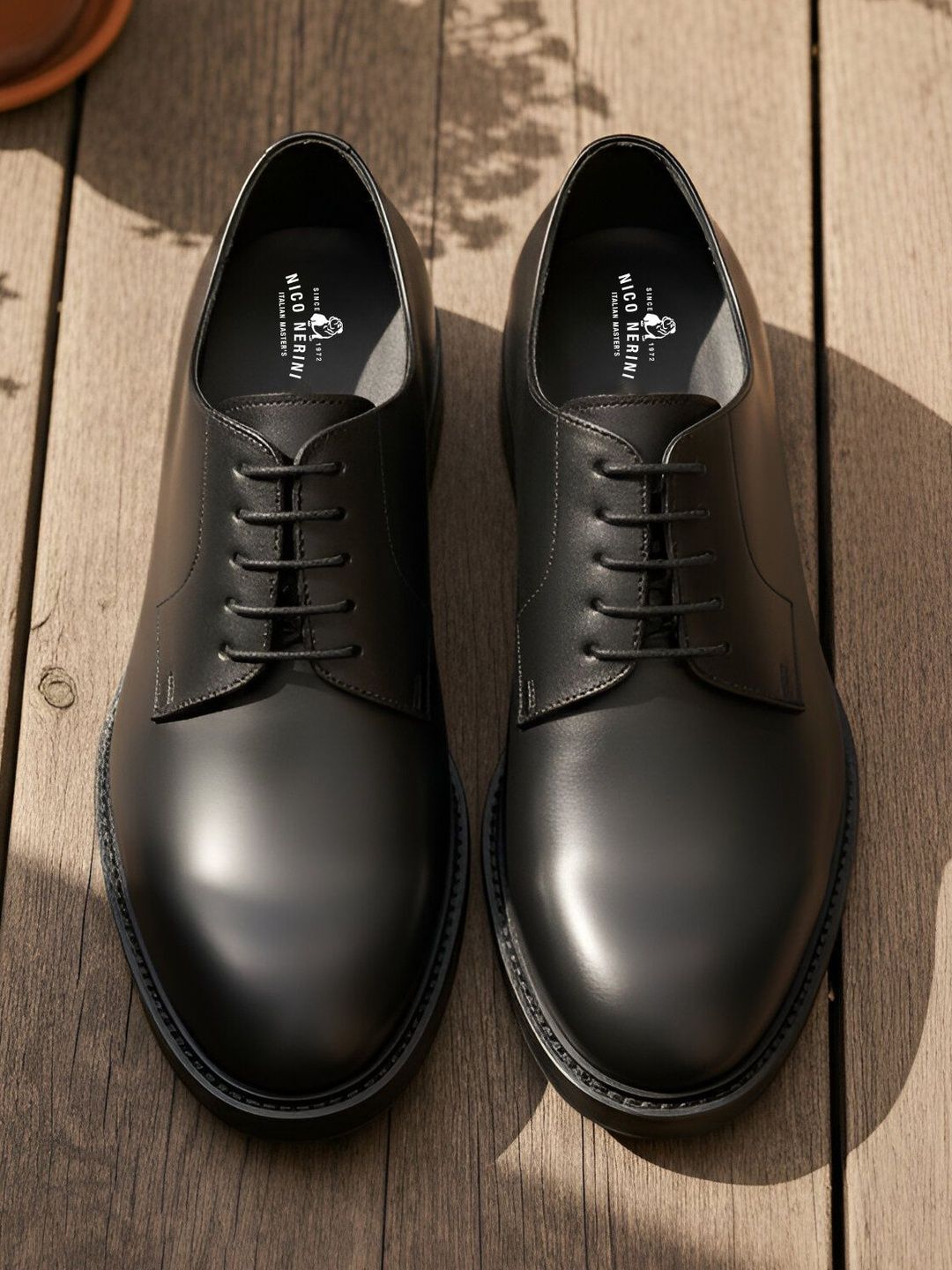 NICO NERINI Men Leather Lace-Ups Derbys Formal Shoes
