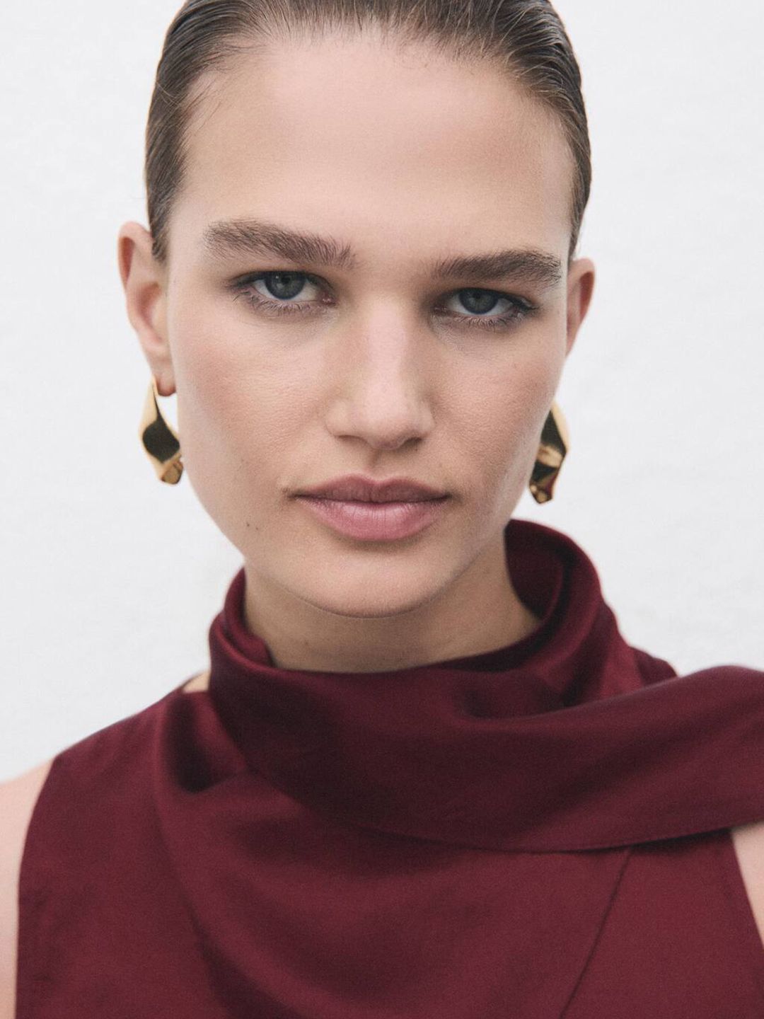 Scarf Neck Satin Top