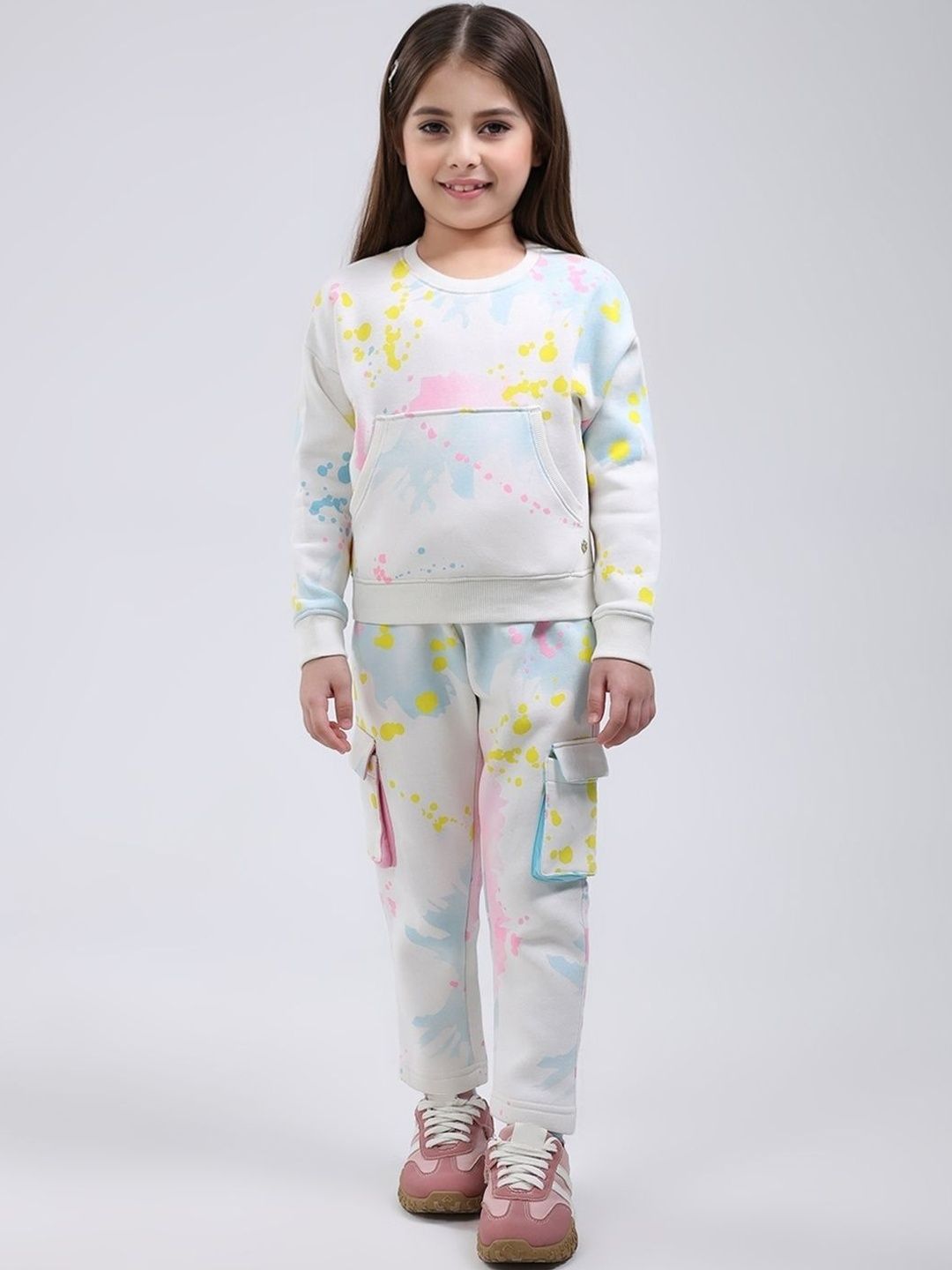 Monte Carlo Girls Printed Sweatshirt With Trousers Clothing Set