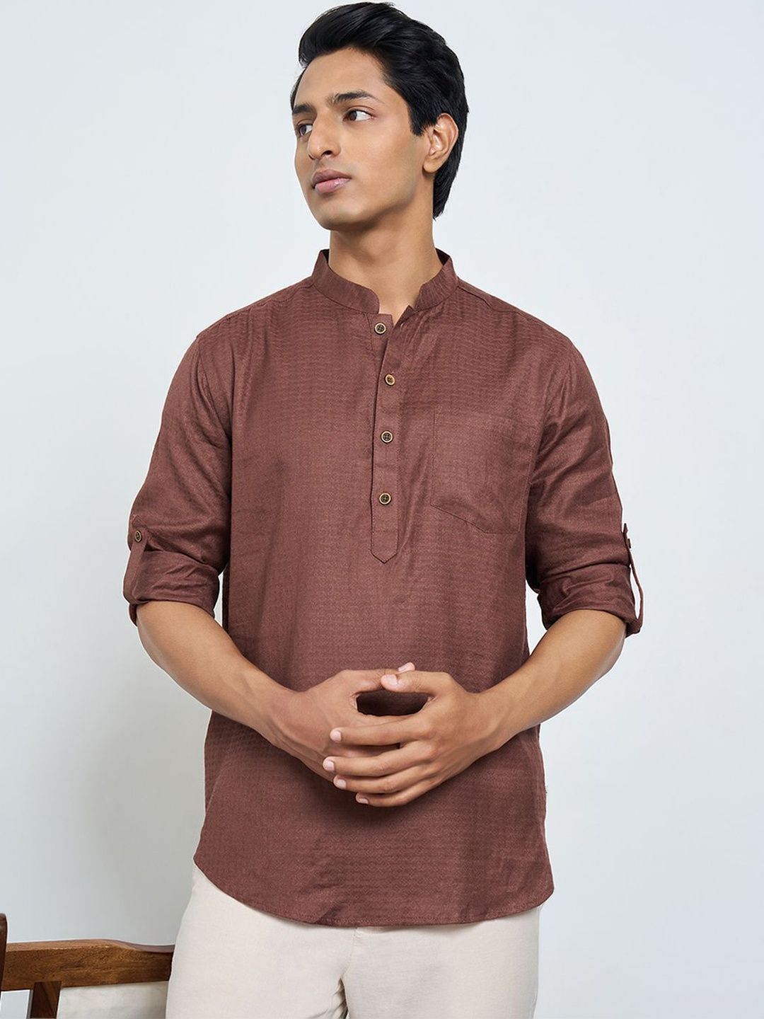 indus route by Pantaloons Men Thread Work Kurta