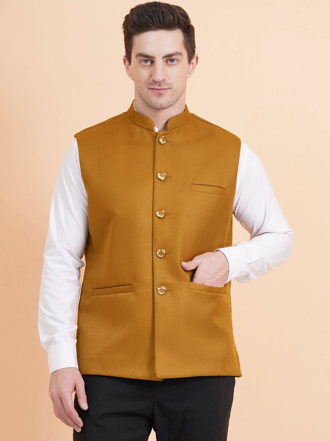 SG LEMAN Mandarin Collar Nehru Jacket