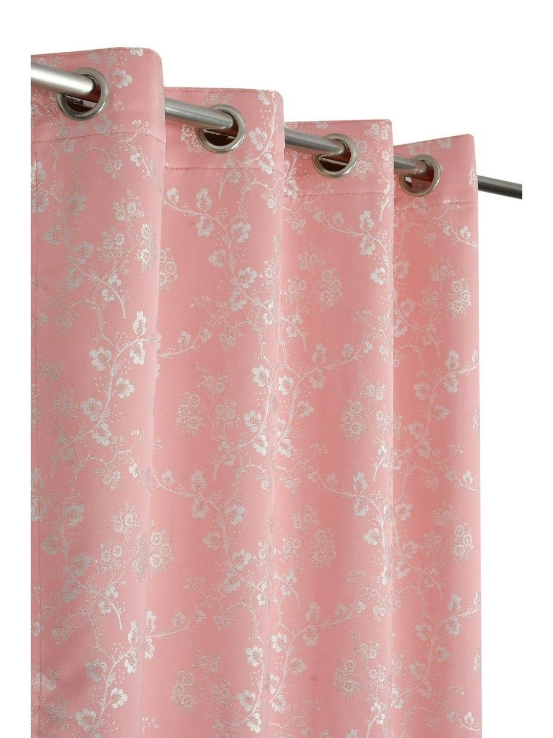 UrbanArts Pink & White Floral Black Out Window Curtain