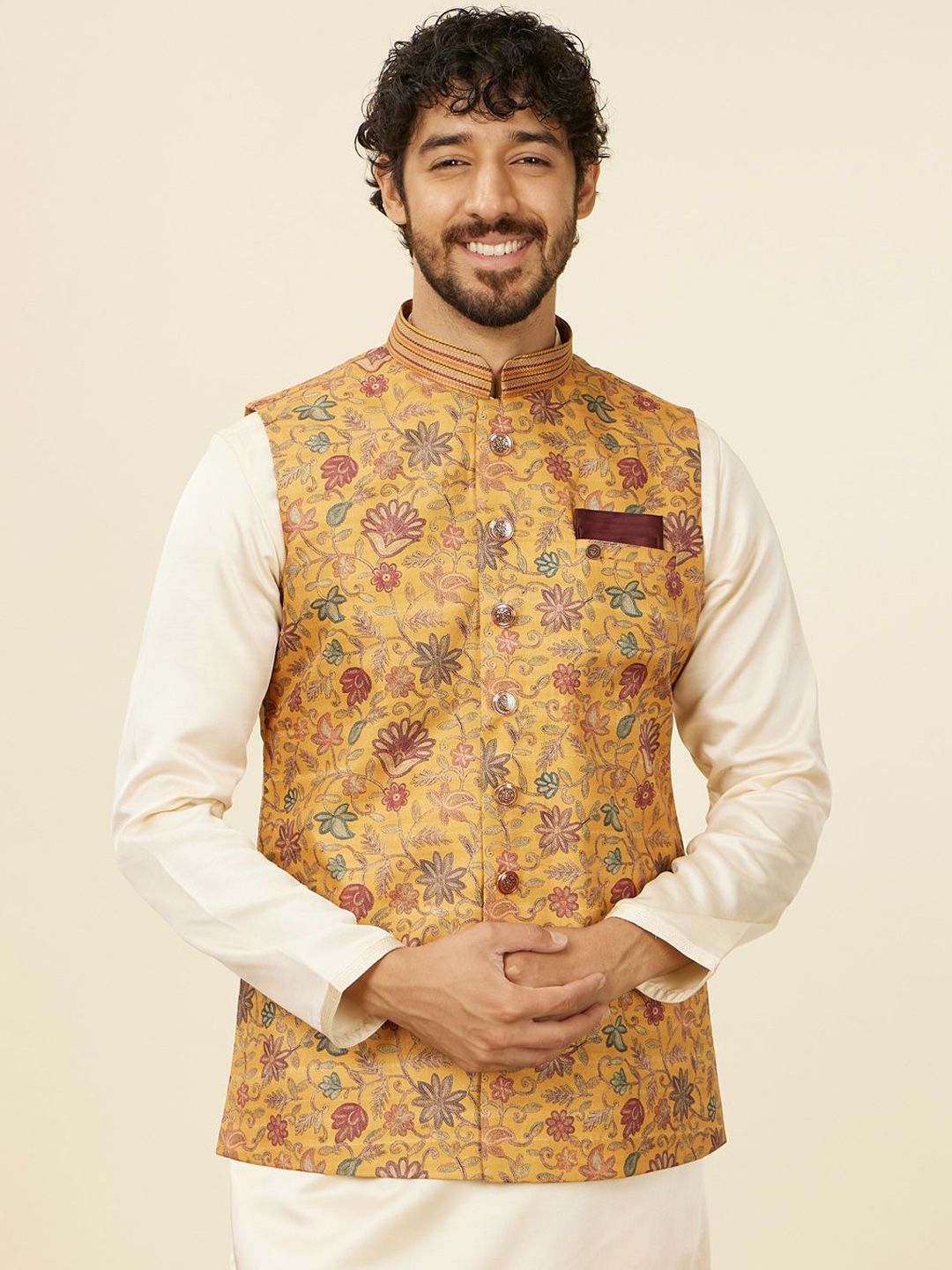 Manyavar Men Embroidered Nehru Jacket