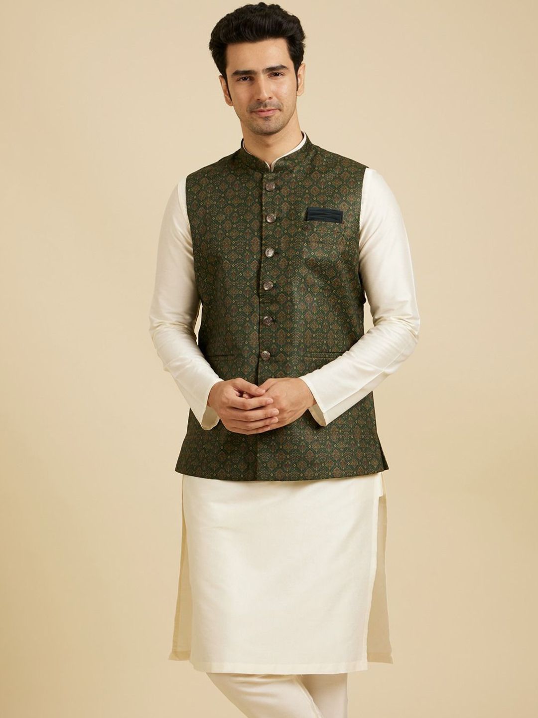 Manyavar Printed Nehru Jackets