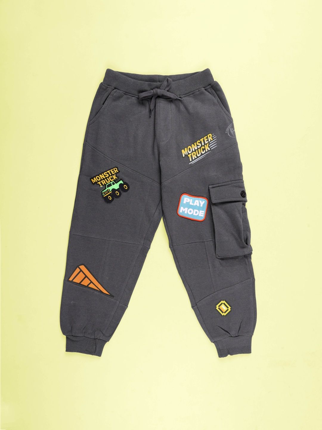KiddoPanti Boys Printed Mid-Rise Joggers
