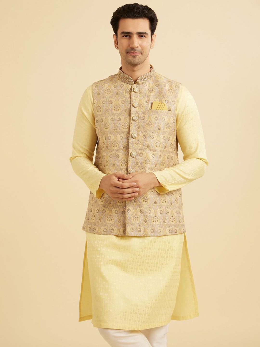 Manyavar Men Embroidered Nehru Jacket